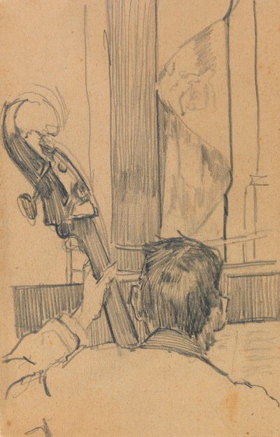 Study of a Man Holding a Double Bass by Walter Richard Sickert